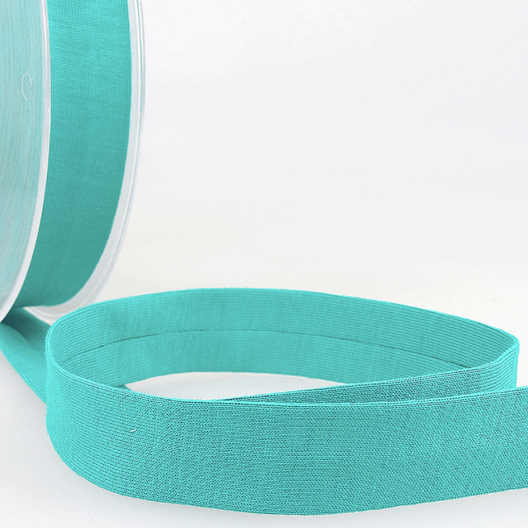 Teal Blue (026) - Bias Binding - Cotton Jersey 20mm - Stephanoise