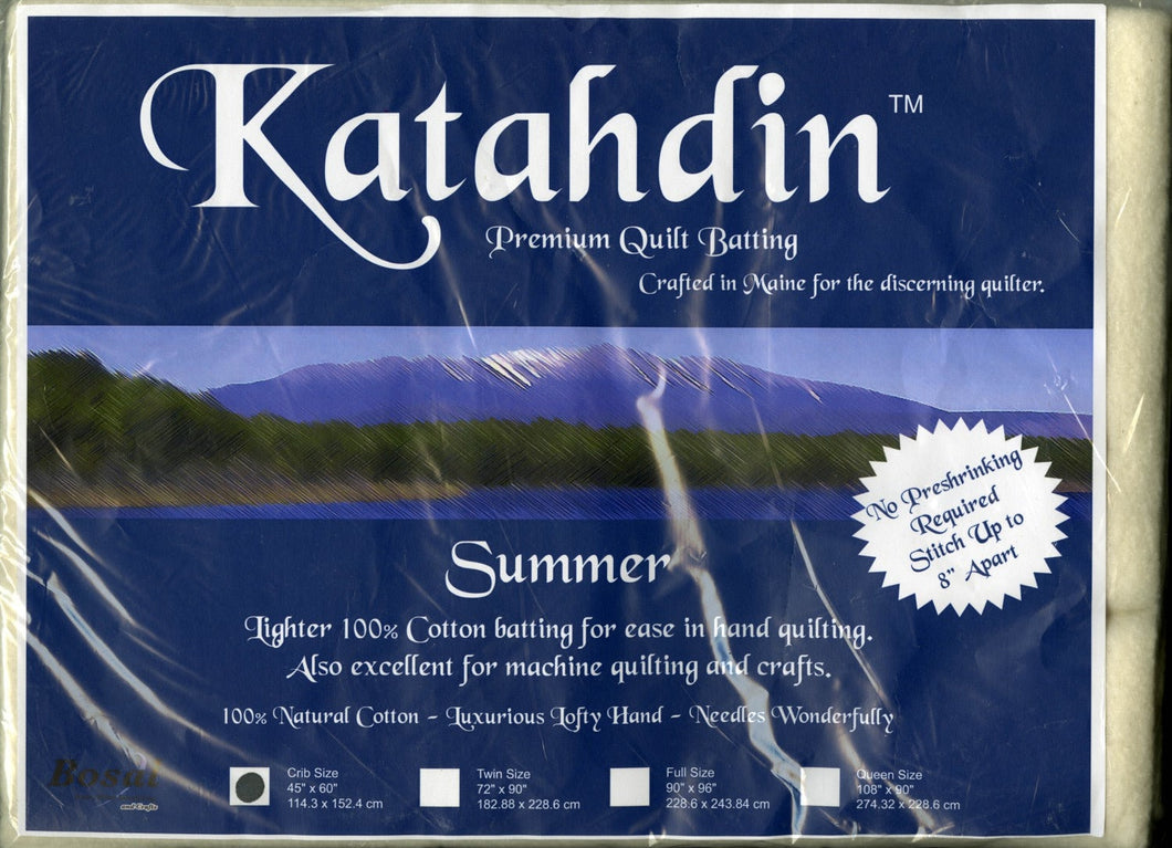 390B Katahdin Premium 100% Cotton Batting - Summer 3oz - 45in x 60in Crib Size