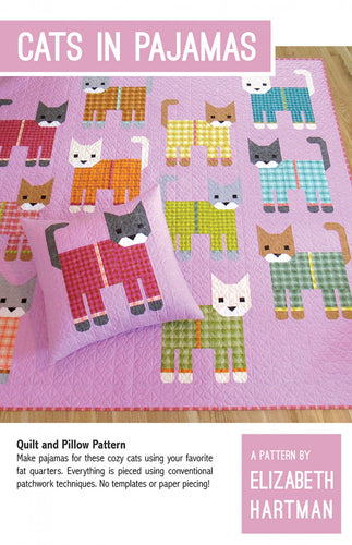 Cats in Pajamas - Quilt and Pillow Pattern by Elizabeth Hartman