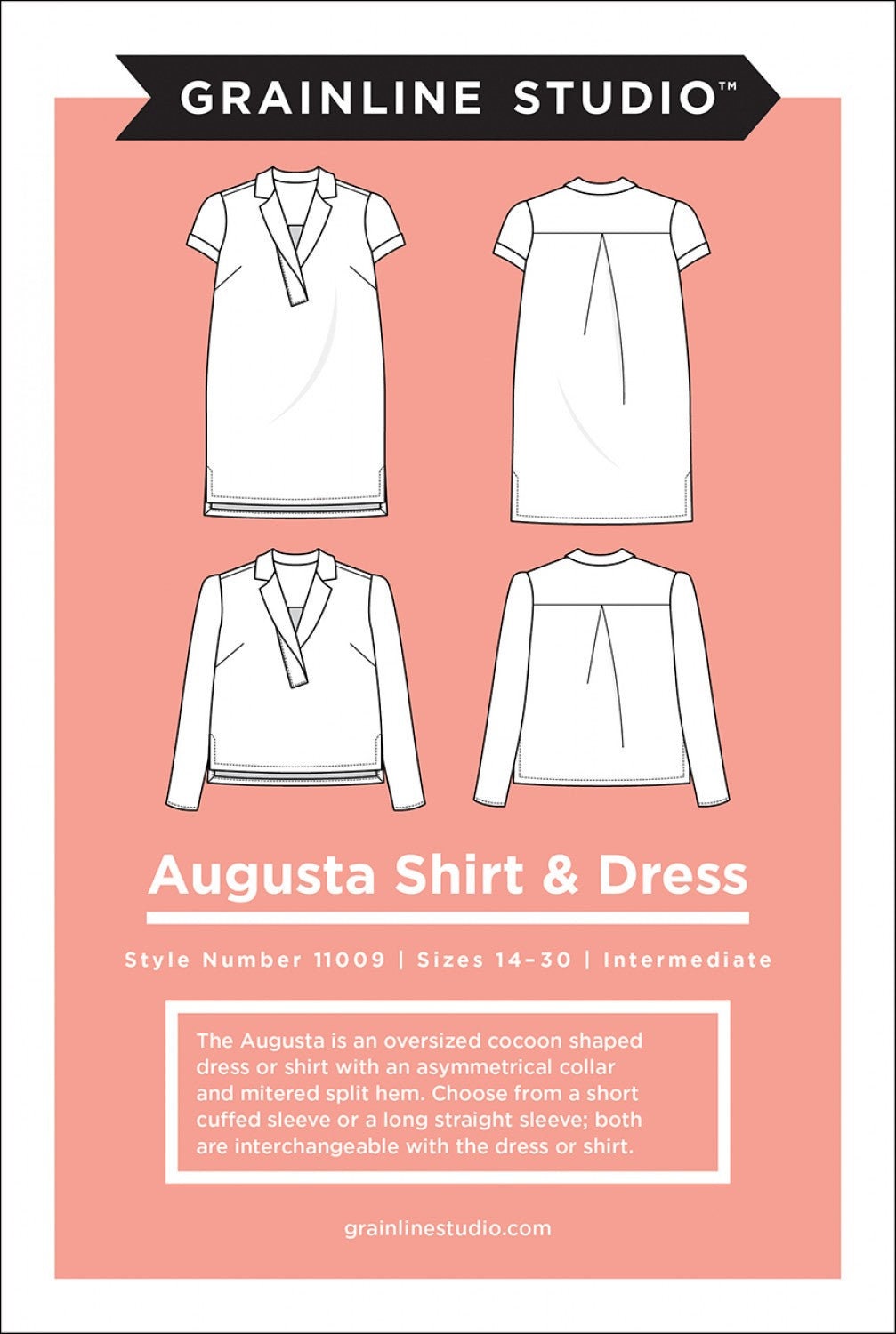 Augusta Shirt & Dress - Grainline Studio - Sizes 14-30 - Intermediate