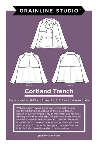 Cortland Trench - Sewing Pattern - Grainline Studio - Sizes 0-18 - Intermediate