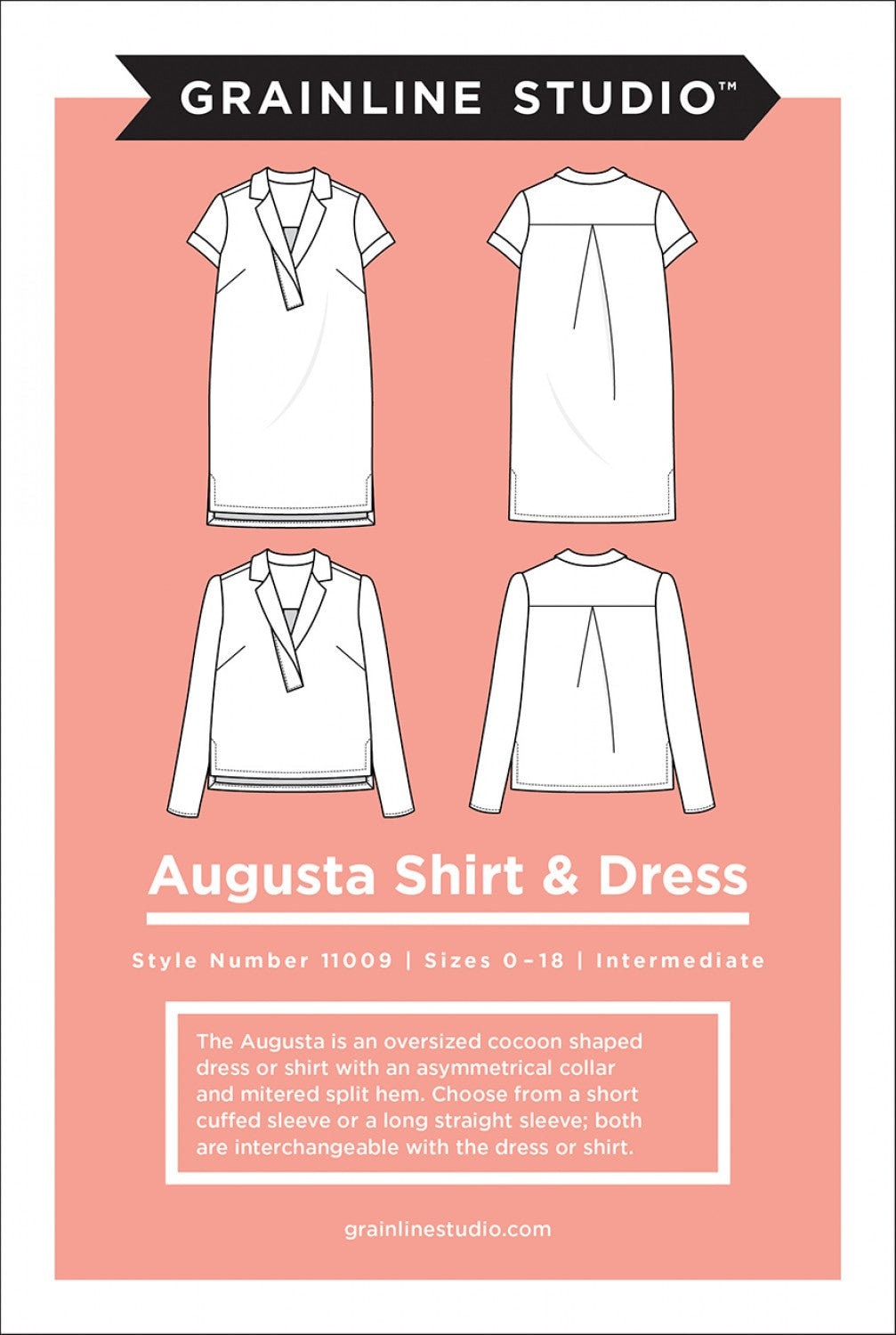 Augusta Shirt & Dress - Grainline Studio - Sizes 0-18 - Intermediate