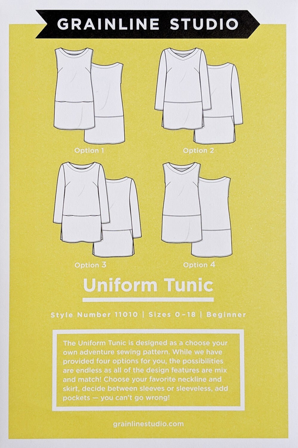 Uniform Tunic - Sewing Pattern - Grainline Studio - Sizes 0-18 - Beginner