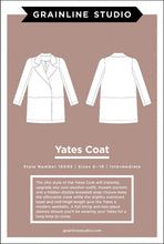 Load image into Gallery viewer, Yates Coat - Sewing Pattern - Grainline Studio - Sizes 0-18 - Intermediate
