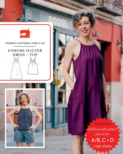 Enmore Halter Dress and Top Sewing Pattern - Liesl & Co - Sizes 0-20 - Diff 2/4