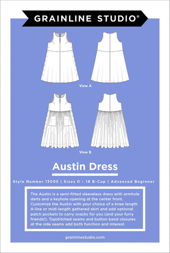 Austin Dress Pattern - Grainline Studio - Sizes 0-18 - Advanced Beginner