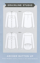 Load image into Gallery viewer, Archer Button Up Sewing Pattern by Grainline Studio - Sizes 0-18
