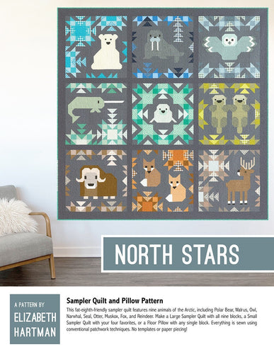 North Stars - Sampler Quilt and Pillow Pattern by Elizabeth Hartman