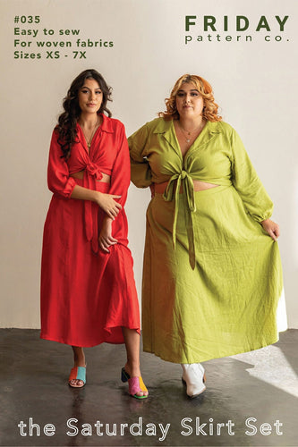 Saturday Skirt Set - Sewing Pattern - Friday Pattern Company - Sizes 0-32
