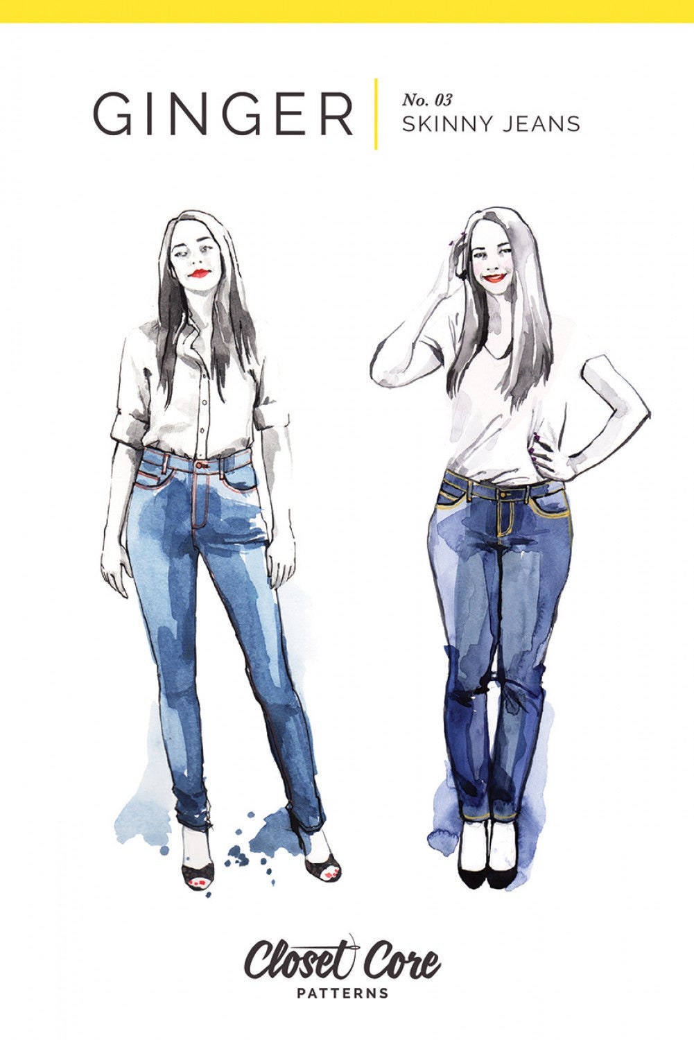 Ginger Skinny Jeans (03) - Sewing Pattern - Closet Core - Sizes 0-20