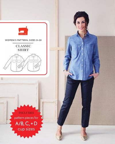 Classic Shirt - Sewing Pattern - Liesl & Co - Sizes 0-20 - Diff 3/4