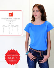 Load image into Gallery viewer, Chai Tee - Sewing Pattern - Liesl &amp; Co - Sizes XS-XXL - Diff 2/4
