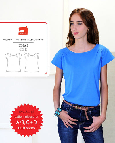 Chai Tee - Sewing Pattern - Liesl & Co - Sizes XS-XXL - Diff 2/4