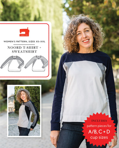 Noord T-Shirt & Sweatshirt - Sewing Pattern - Liesl & Co - Sizes XS-XXL
