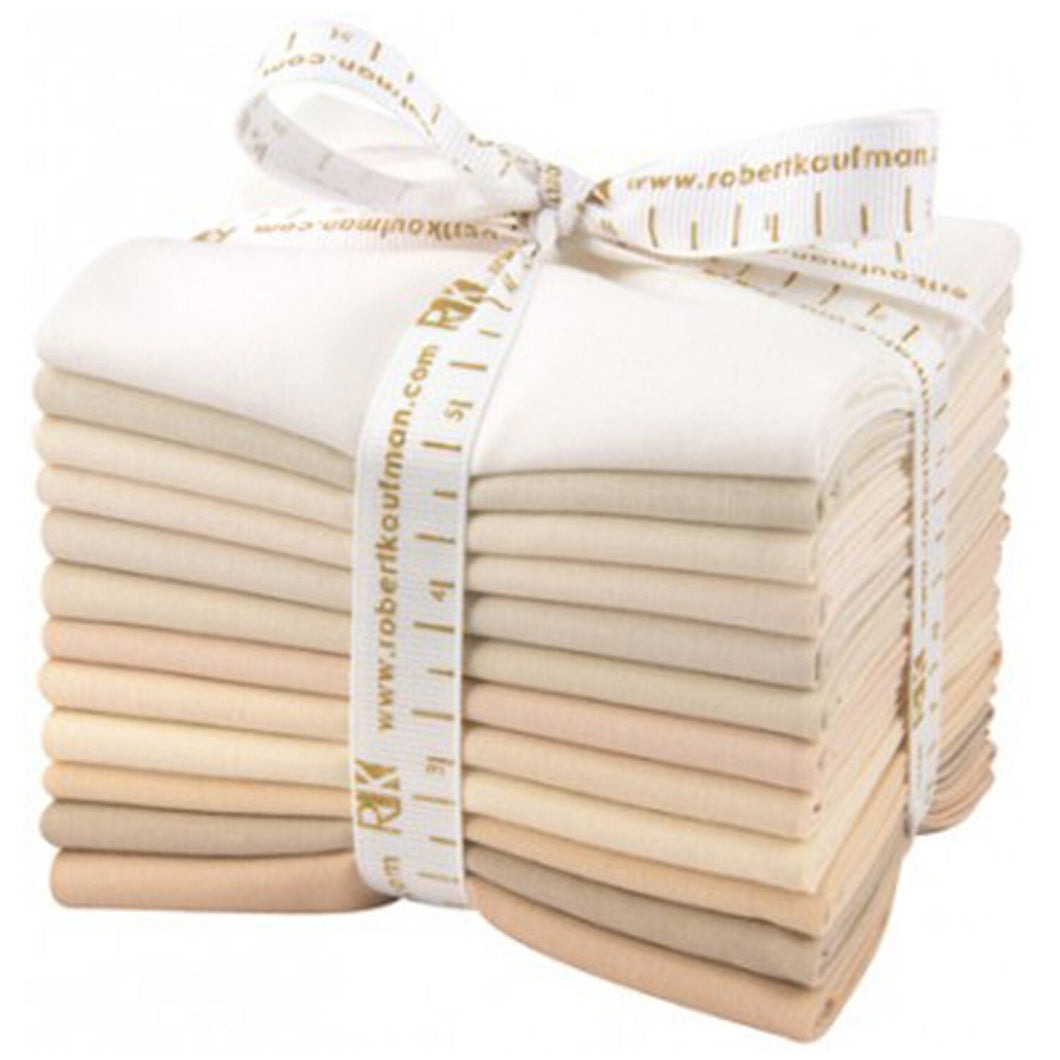 FQ-909-12 - Fat Quarter Kona Cotton - Not Quite White - 12pcs/bundle - Robert Kaufman