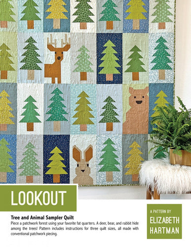 Lookout Quilt Pattern - Trees and Animals Sampler Quilt Pattern by Elizabeth Hartman